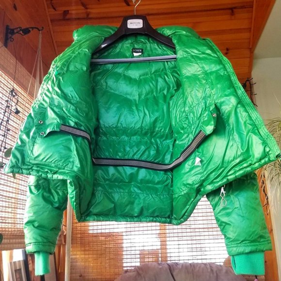 WOMEN'S VINTAGE J CREW PUFFER GREEN SIZE MEDIUM - Picture 5 of 13